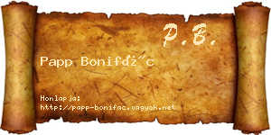Papp Bonifác névjegykártya