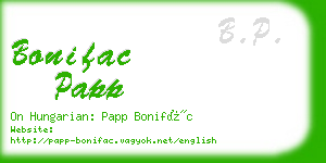 bonifac papp business card